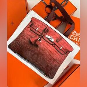 Croc "Print" Reusable Shopping Tote in Brown